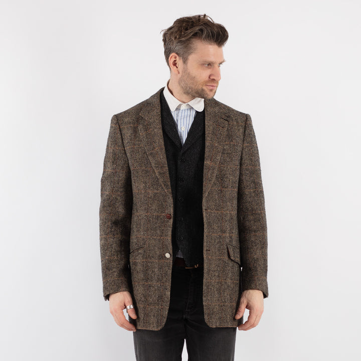 Vintage 90's Men Harris Tweed Jacket in BrownZ723