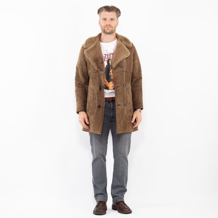 Vintage 70's Men Sheepskin Coat in BeigeZ2066