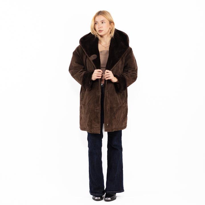 Vintage 90's Women Suede Sherpa in BrownA0735