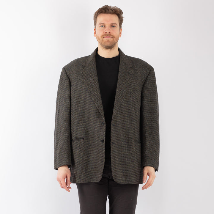 Vintage 70's Men Wool Blazer Jacket in Green