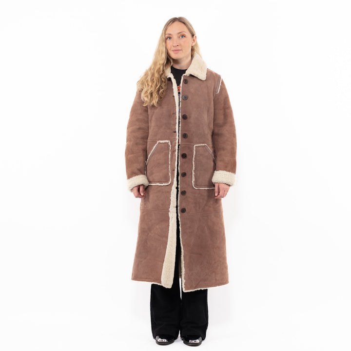Vintage 00's Women Sheepskin Coat in BrownA0905