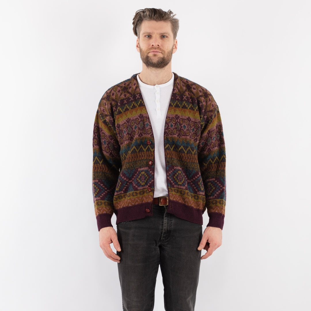 Vintage 70's Men Cardigan in MultiZ952