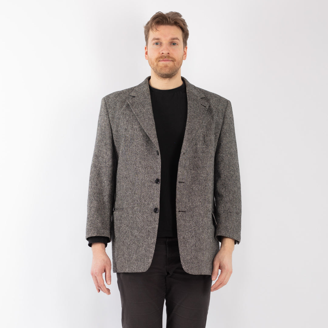 Vintage 90's Men Wool Blazer Jacket in GrayZ1277