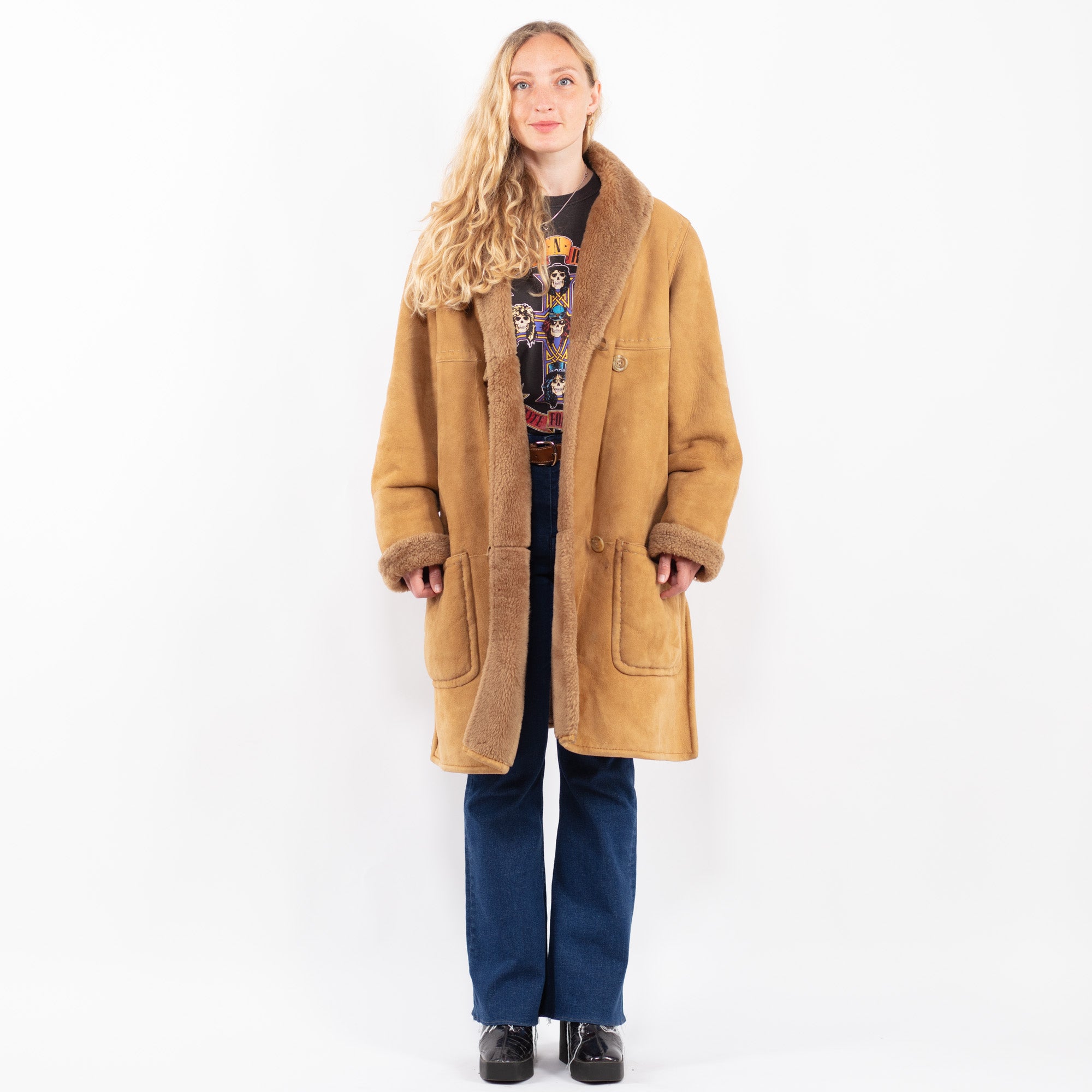 Online Vintage Store | Vintage 90's Women Sheepskin Coat in