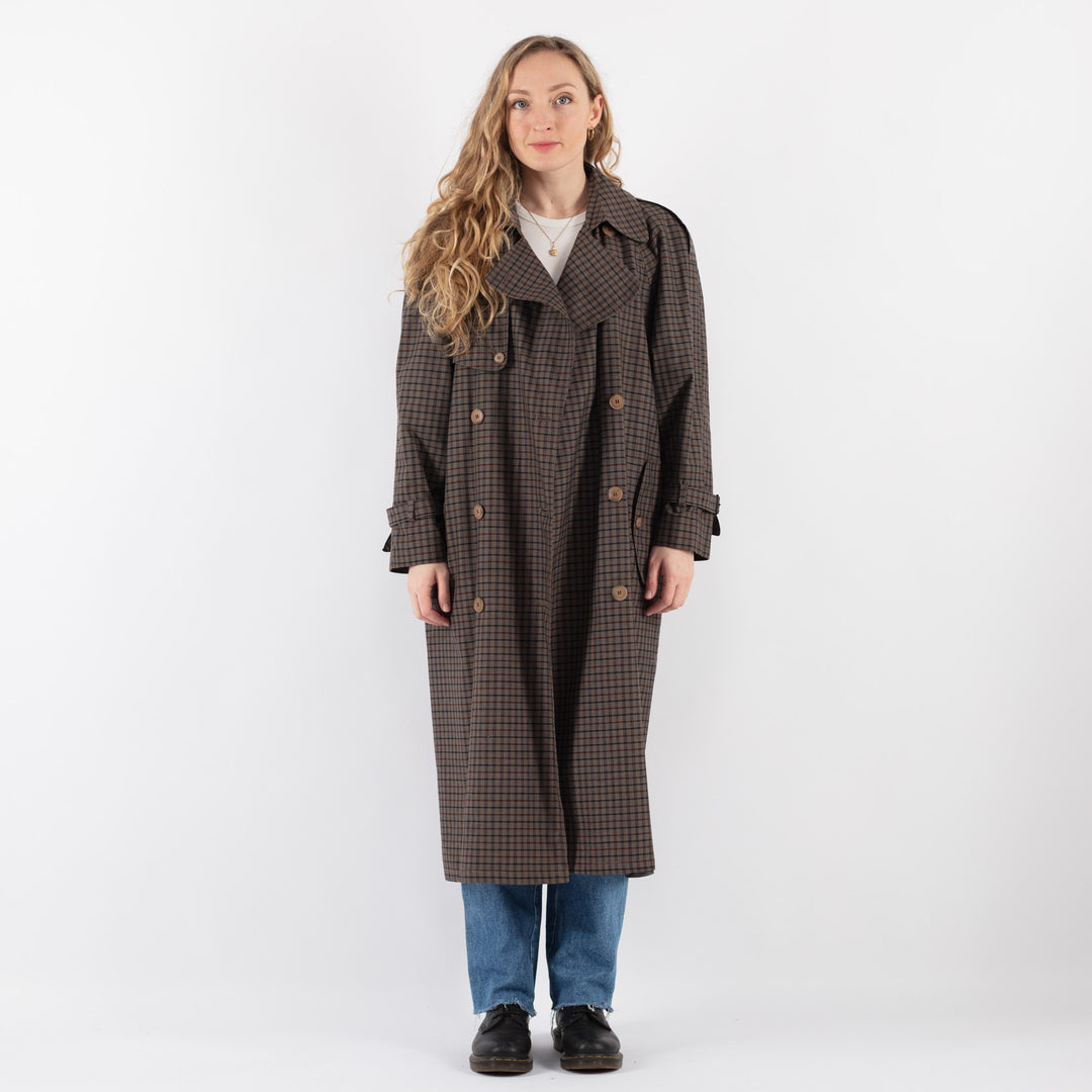 Vintage 90's Women Trench Coat in Brown