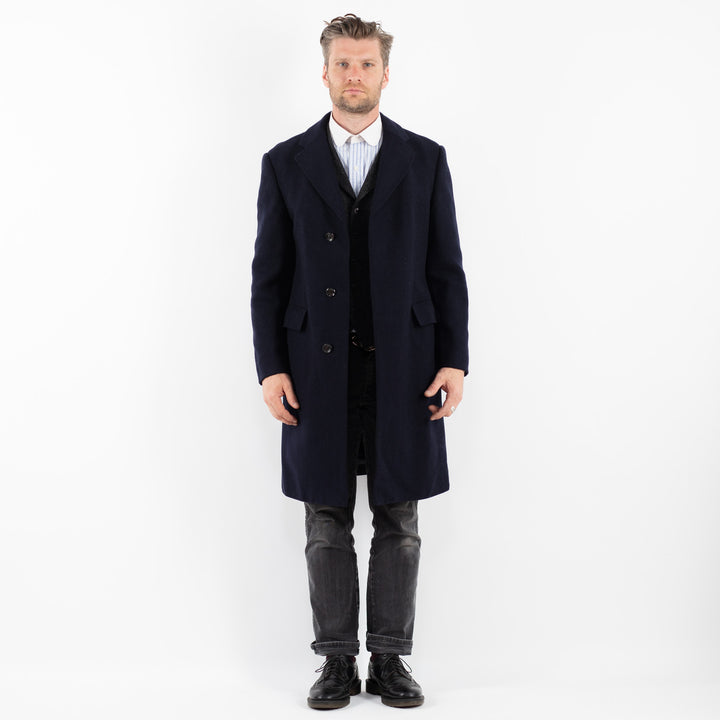 Vintage 70's Men Wool Coat in BlueZ1754