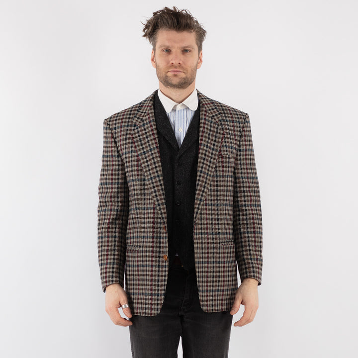 Vintage 70's Men Wool Blazer Jacket in Multi