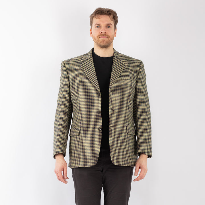 Vintage 70's Men Wool Blazer Jacket in BeigeZ1280