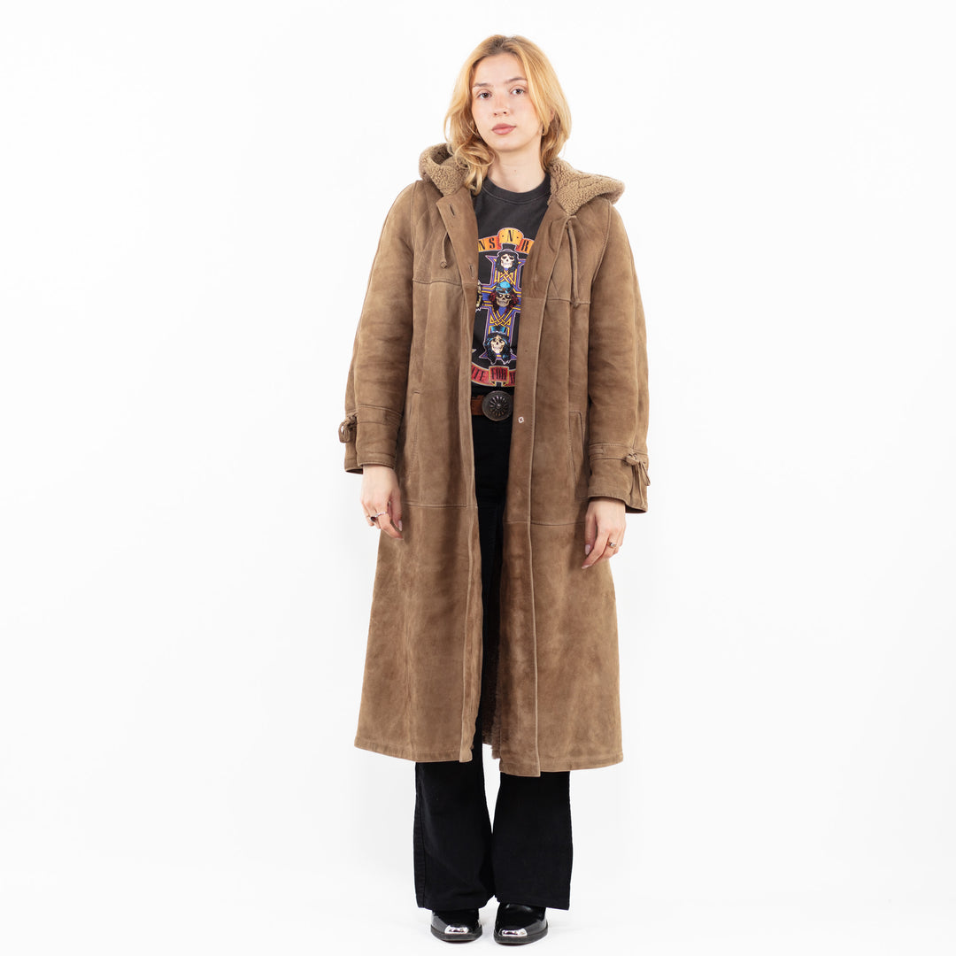 Vintage 80's Women Sheepskin Coat in BrownA0179