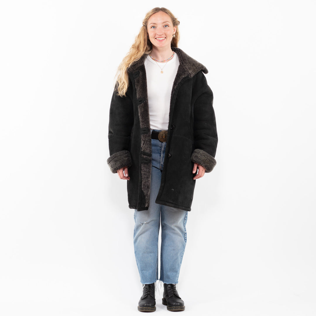 Vintage 90's Women Sheepskin in BlackA0285