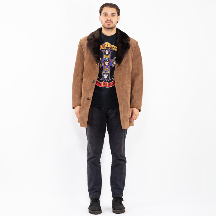 Vintage 70's Men Suede Sherpa Coat in BrownZ2392