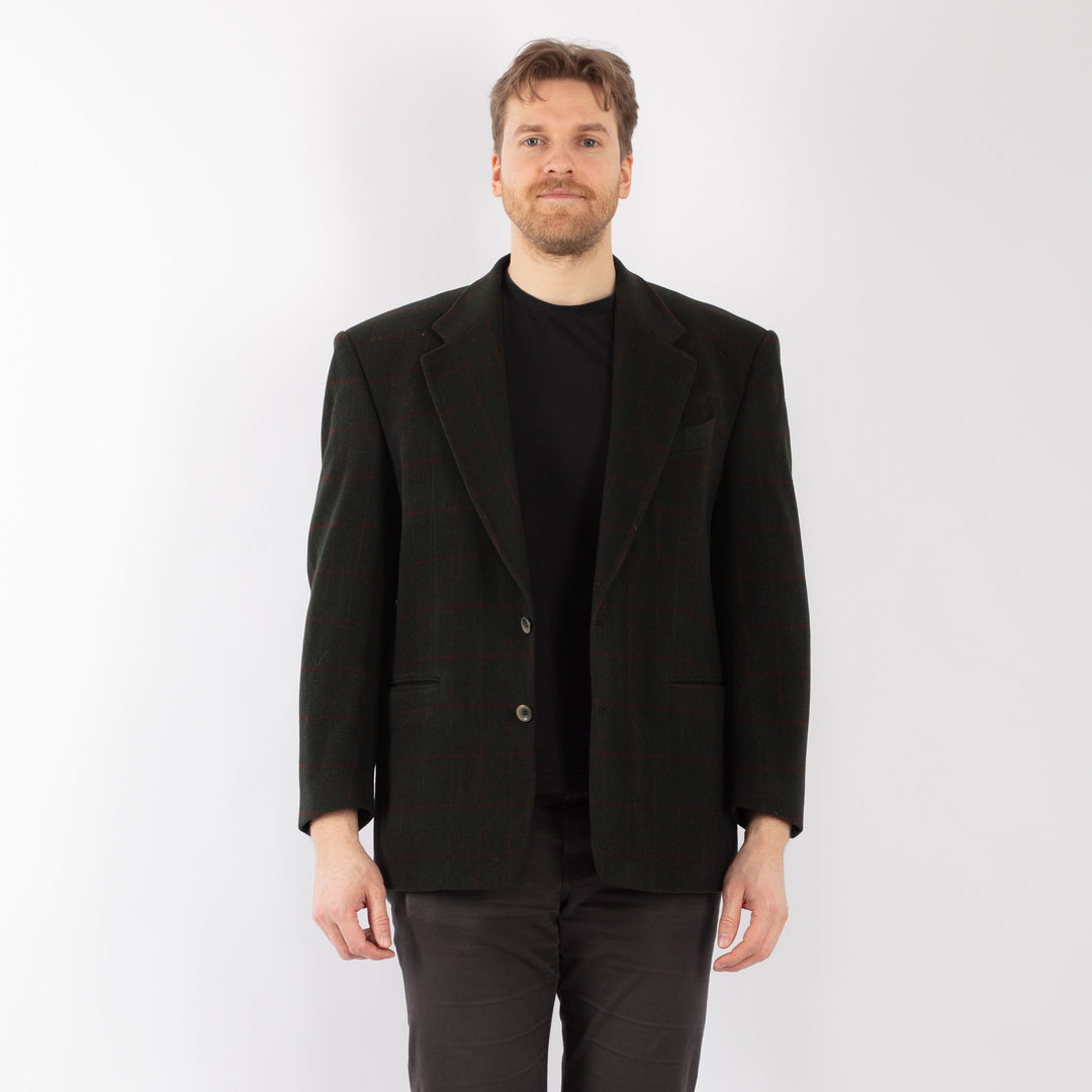 Vintage 90's Men Wool Blazer Jacket in GreenZ1284