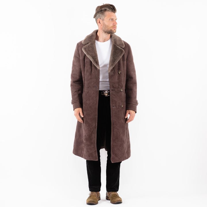 Vintage 70's Men Sheepskin Coat in BrownZ1855