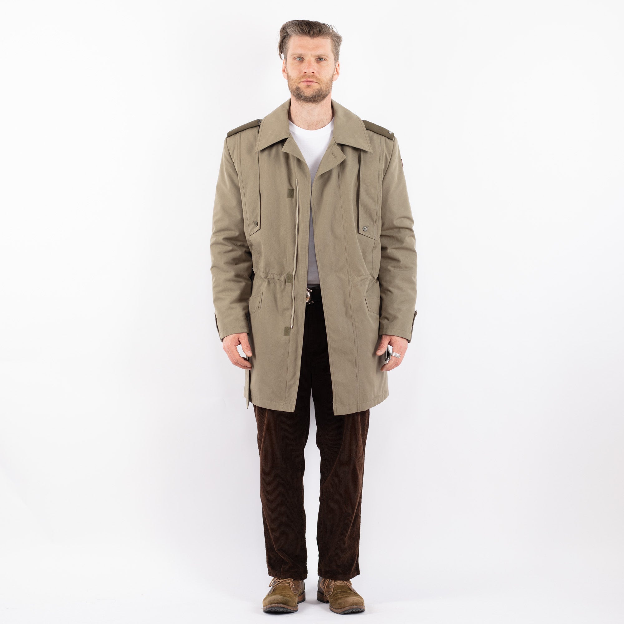 Online Vintage Store | Vintage 80's Men Czech Military Trench Coat