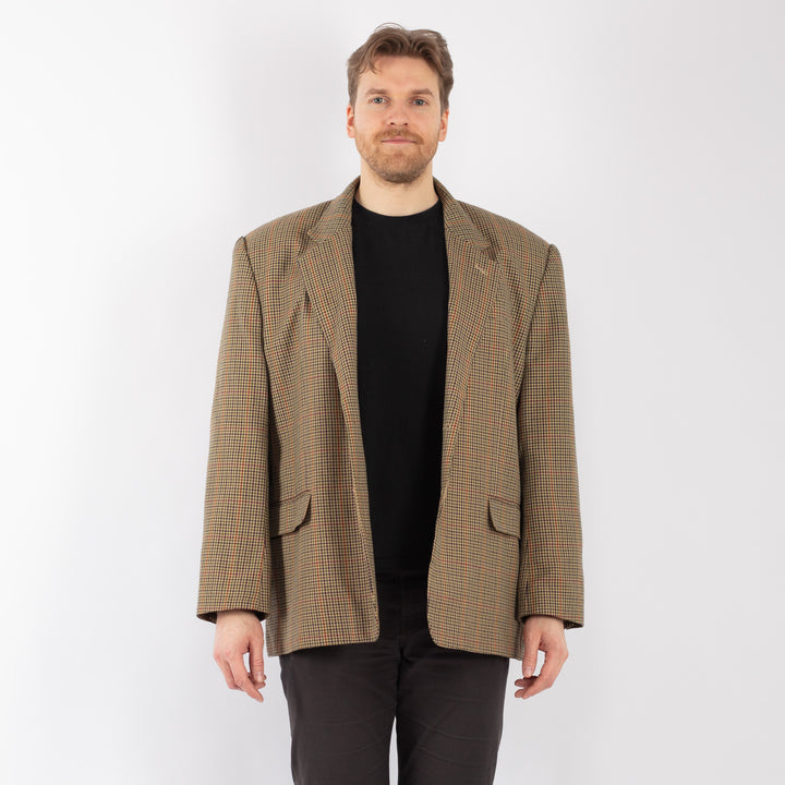 Vintage 90's Men Wool Blazer Jacket in BeigeZ1287