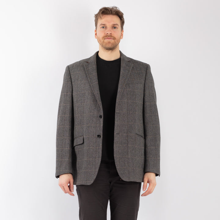 Vintage 90's Men Wool Blazer Jacket in GrayZ1288