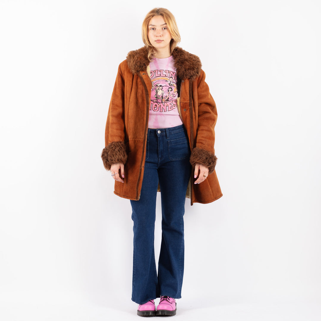 Vintage 70's Women Sheepskin Coat in BrownV9564