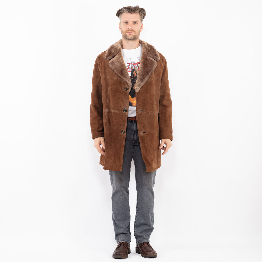 Vintage 70's Men Suede Sherpa in BrownZ2081