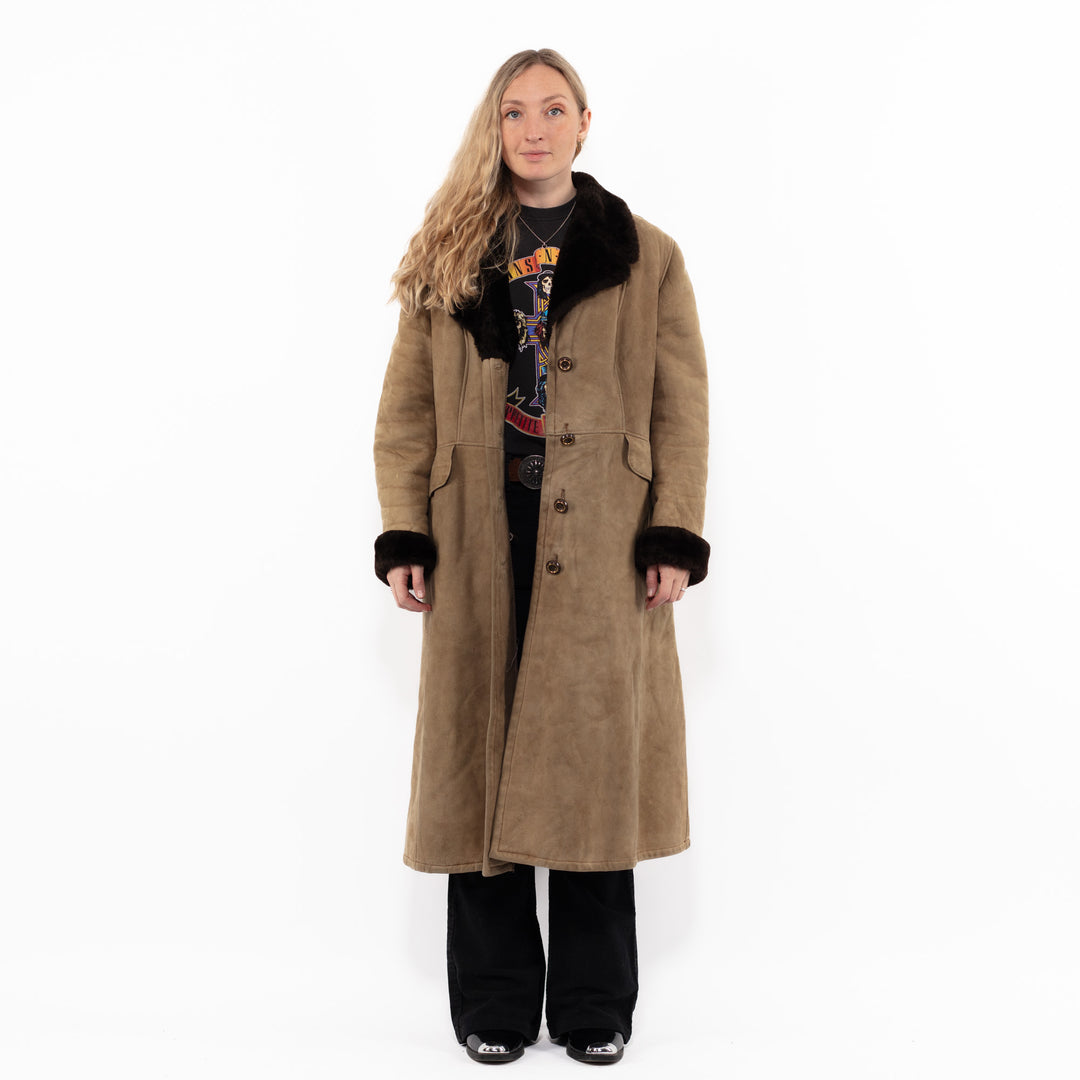Vintage 70's Women Sheepskin Coat in BeigeA0918