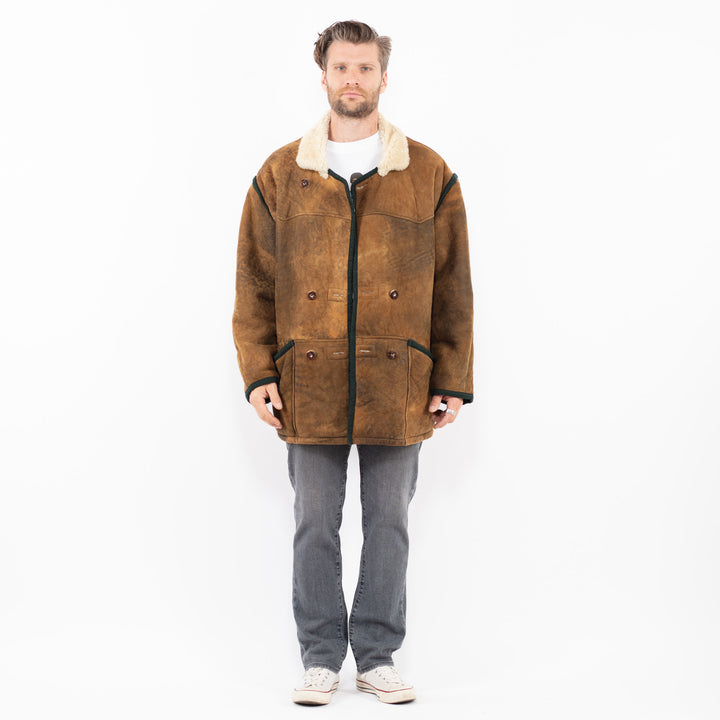 Vintage 80's Men Sheepskin Coat in Z1957