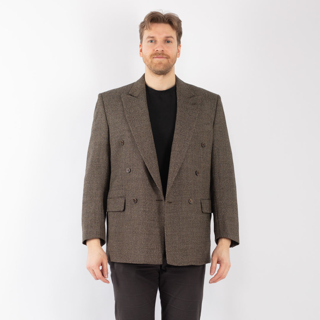 Vintage 90's Men Wool Blazer Jacket in BeigeZ1289