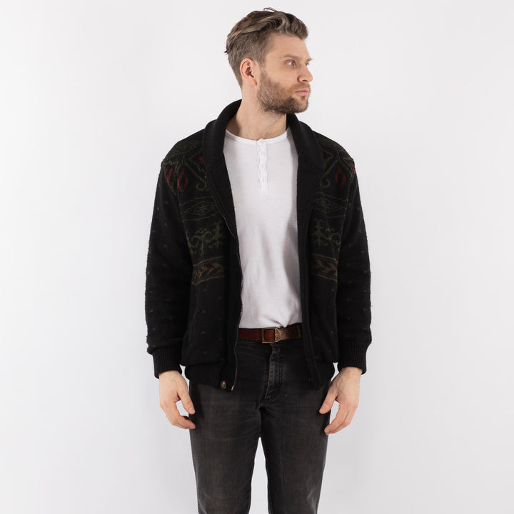 Vintage 90's Men Cardigan in BlackZ969