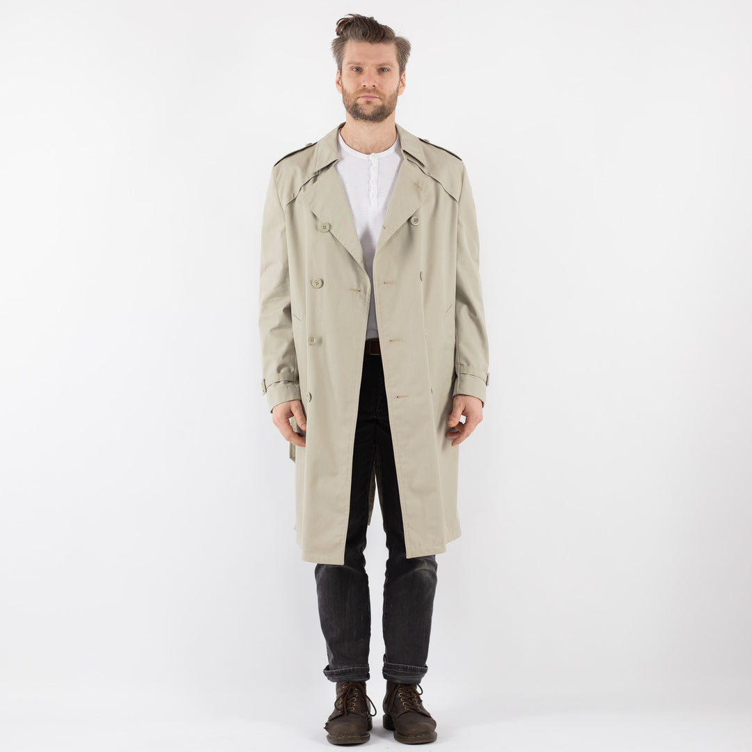 Vintage 70's Men Trench Coat in Beige