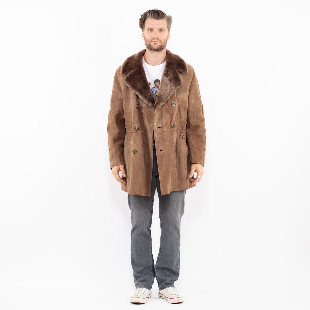 Vintage 70's Men Suede Sherpa in BrownZ1958