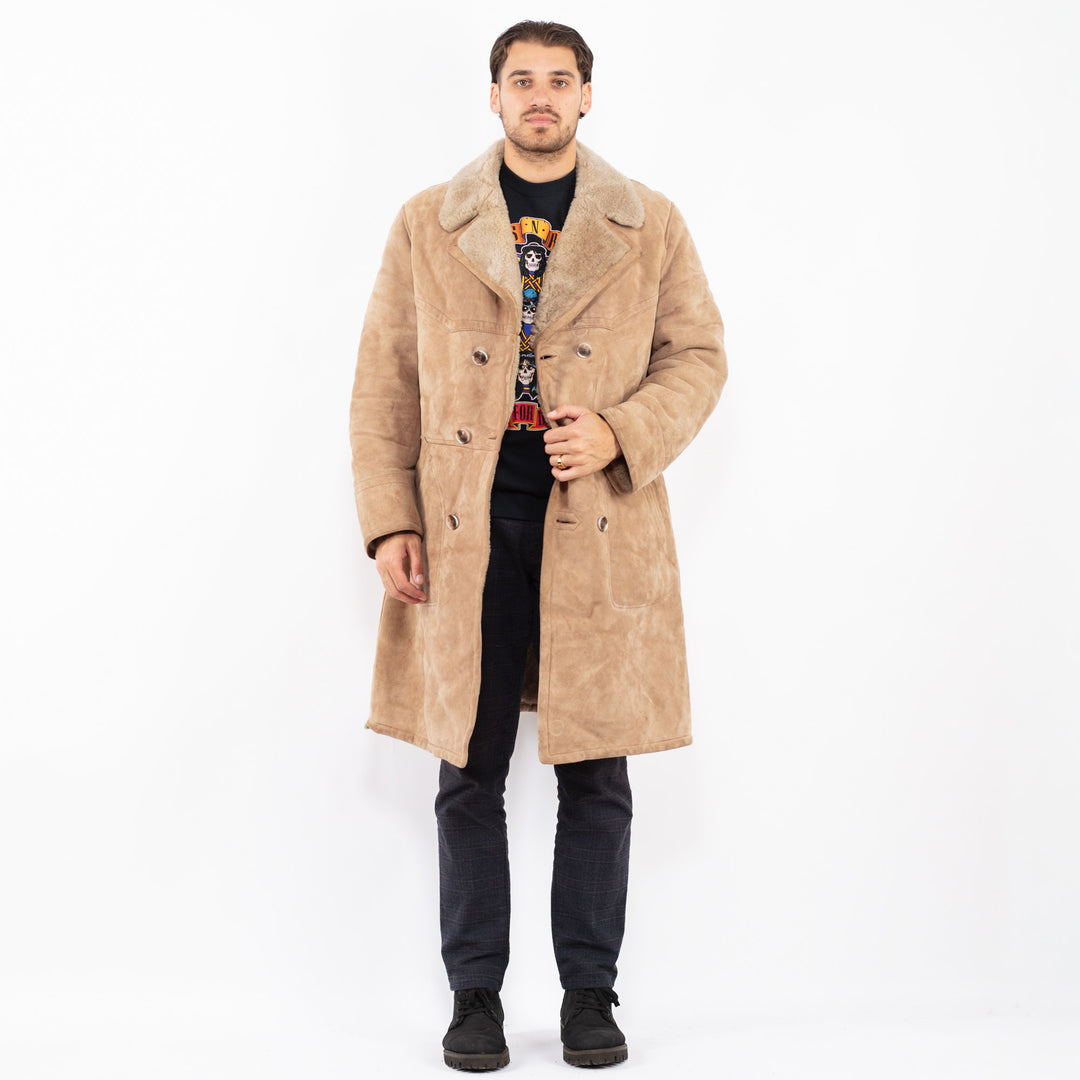 Vintage 70's Men Sheepskin Coat in BeigeZ2399