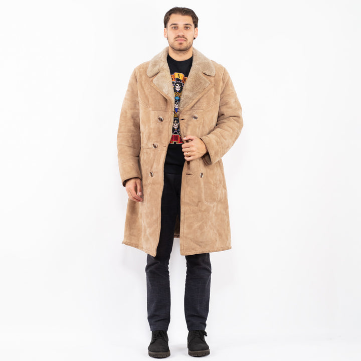 Vintage 70's Men Sheepskin Coat in BeigeZ2399