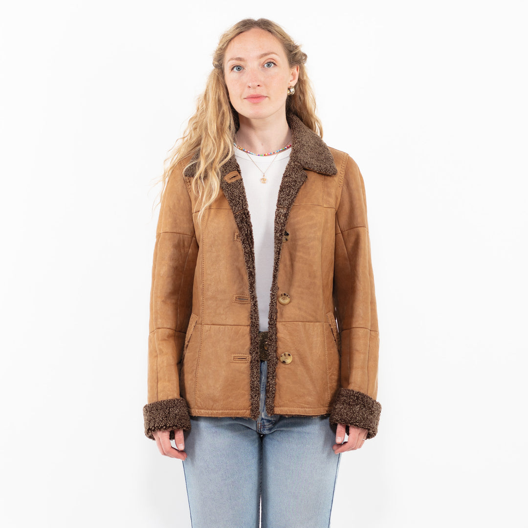 Vintage 00's Women Sheepskin Jacket in BrownA0293