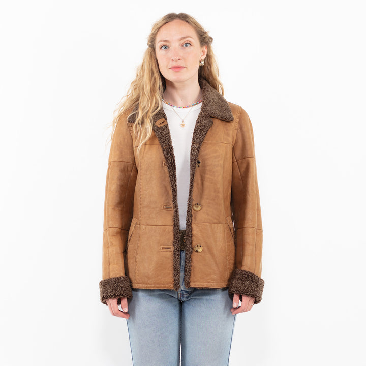 Vintage 00's Women Sheepskin Jacket in BrownA0293