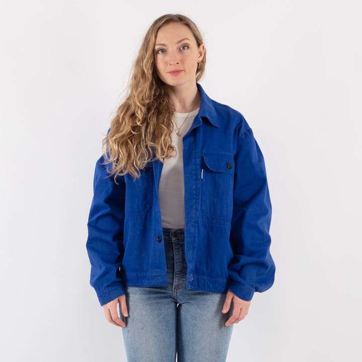 Vintage 70's Women Work Jacket in Blue