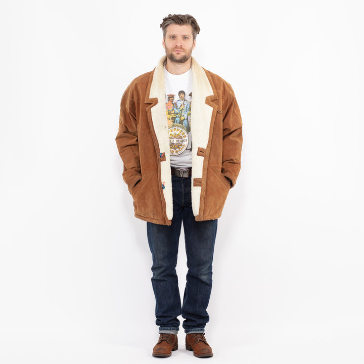 Vintage 90's Men Suede Sherpa in BrownZ2691