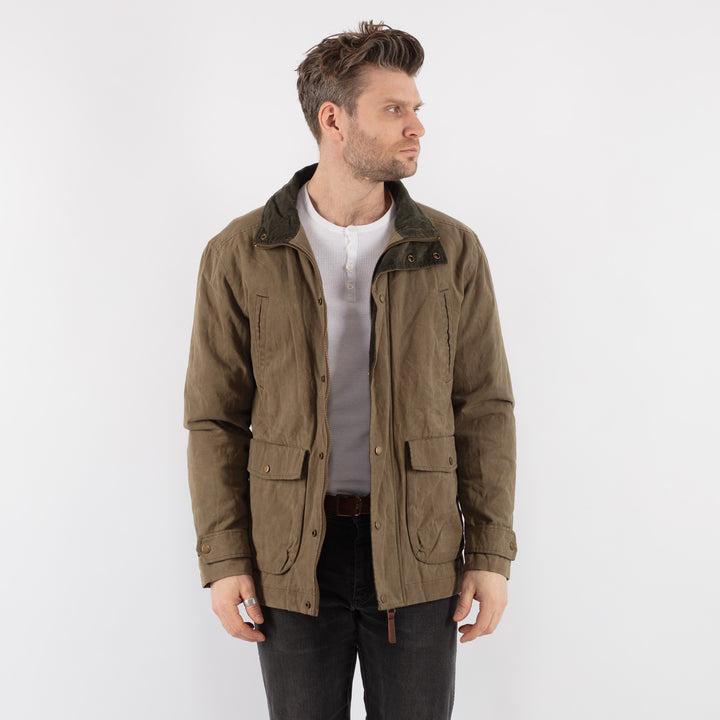 Vintage 00's Men Waxed Cotton Jacket in Khaki - NorthernGrip