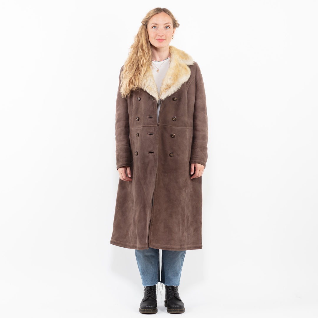Vintage 70's Women Sheepskin Coat in BrownA0295