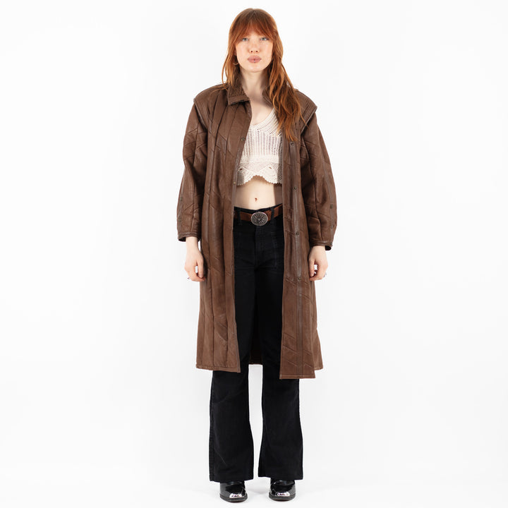 Vintage 90's Women Sheepskin Coat in BrownV9793