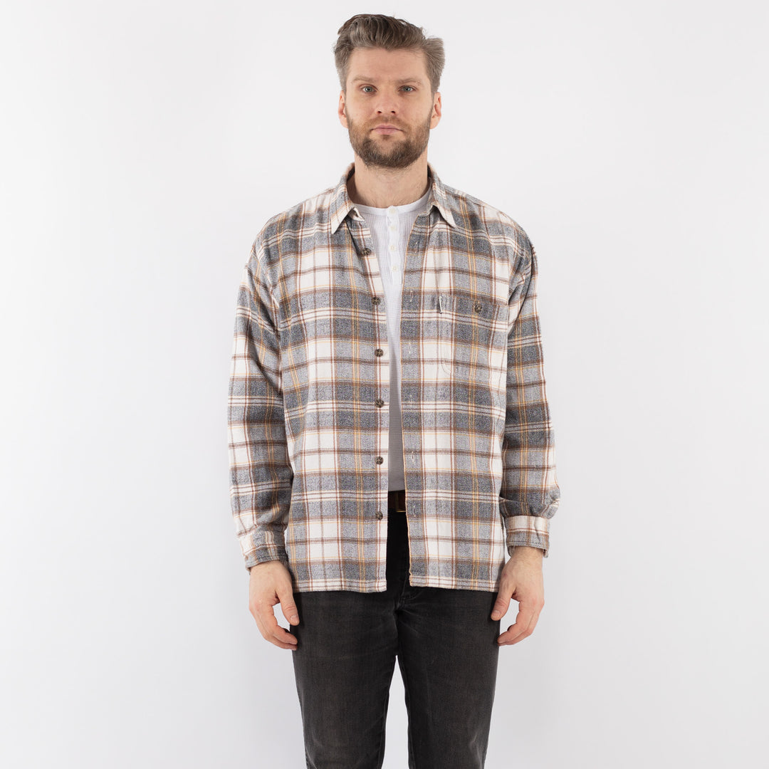 Vintage 90's Men Plaid Flannel Shirt in MultiZ974