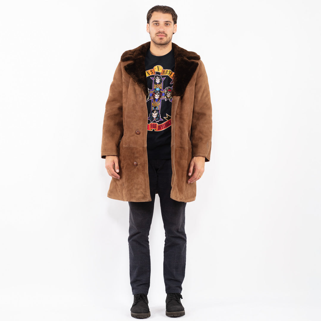 Vintage 70's Men Sheepskin Coat in BrownZ2403