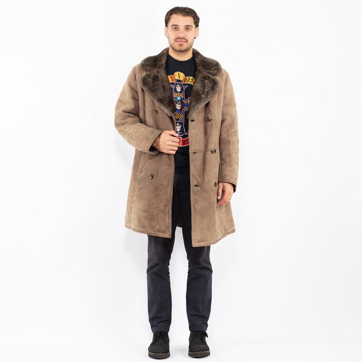 Vintage 70's Men Sheepskin Coat in BeigeZ2404