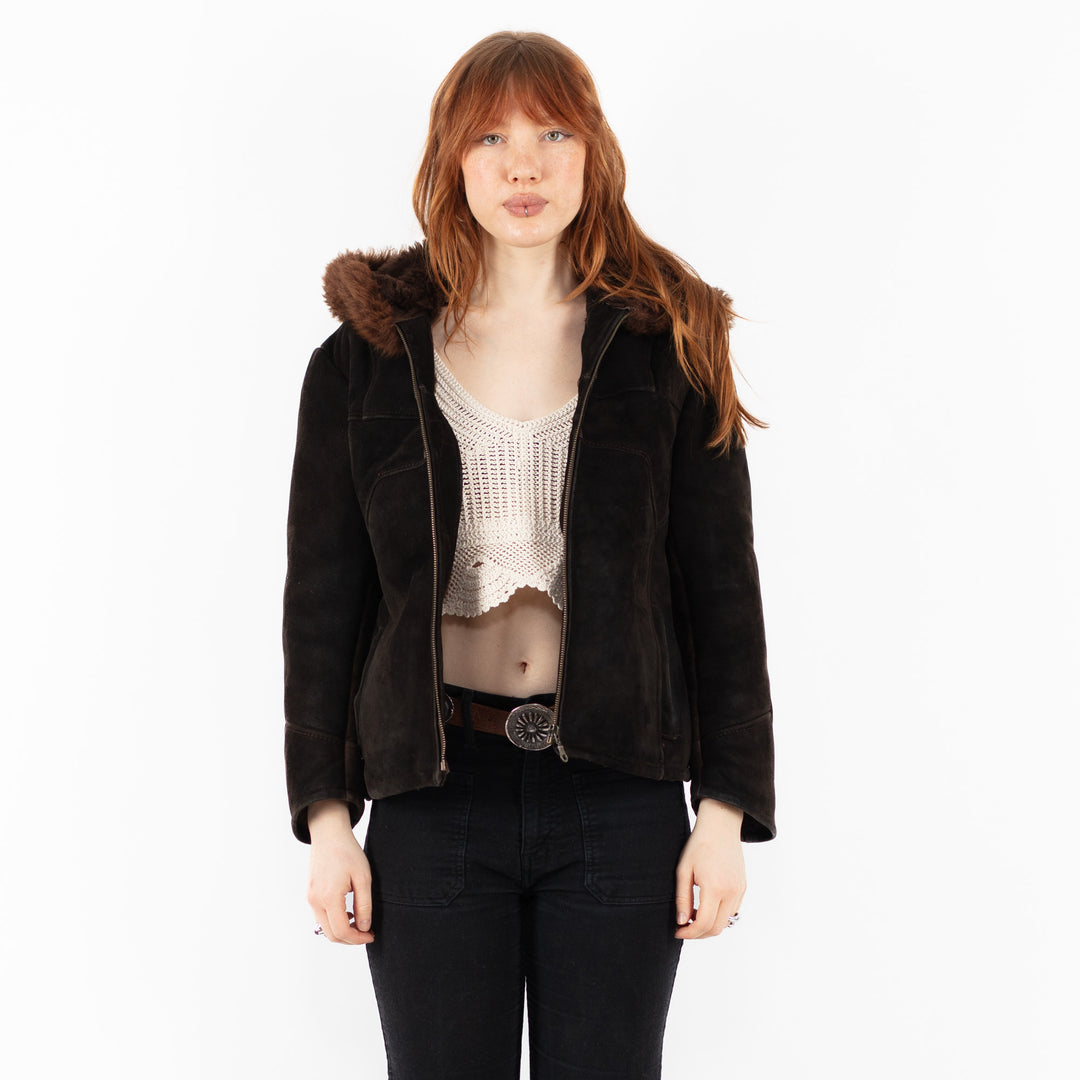 Vintage 90's Women Sheepskin in BrownV9796