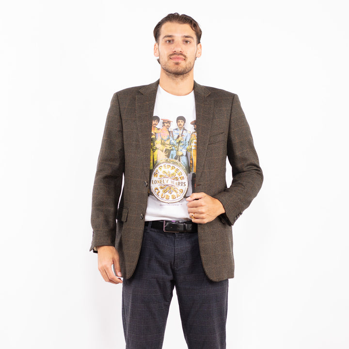 Vintage 90's Men Hugo Boss Wool Blazer Jacket in Brown