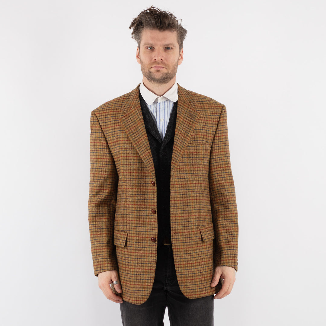 Vintage 90's Men Wool Blazer Jacket in Multi - NorthernGrip