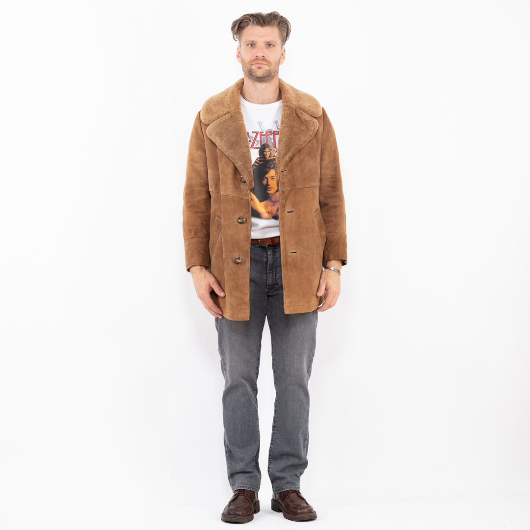 Vintage 70's Men Suede Sherpa in BeigeZ2091