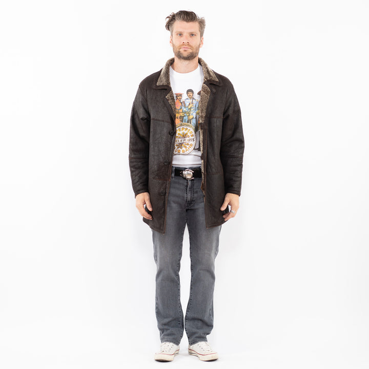 Vintage 90's Men Sheepskin in BrownZ1967