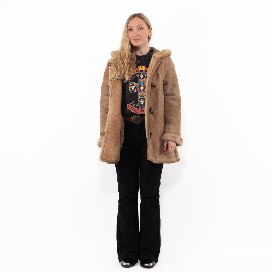 Vintage 70's Women Sheepskin Coat in BeigeA0928