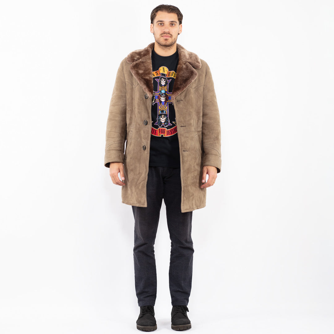 Vintage 70's Men Sheepskin Coat in BeigeZ2408
