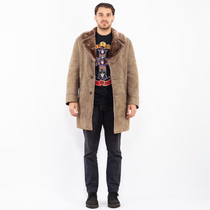 Vintage 70's Men Sheepskin Coat in BeigeZ2408