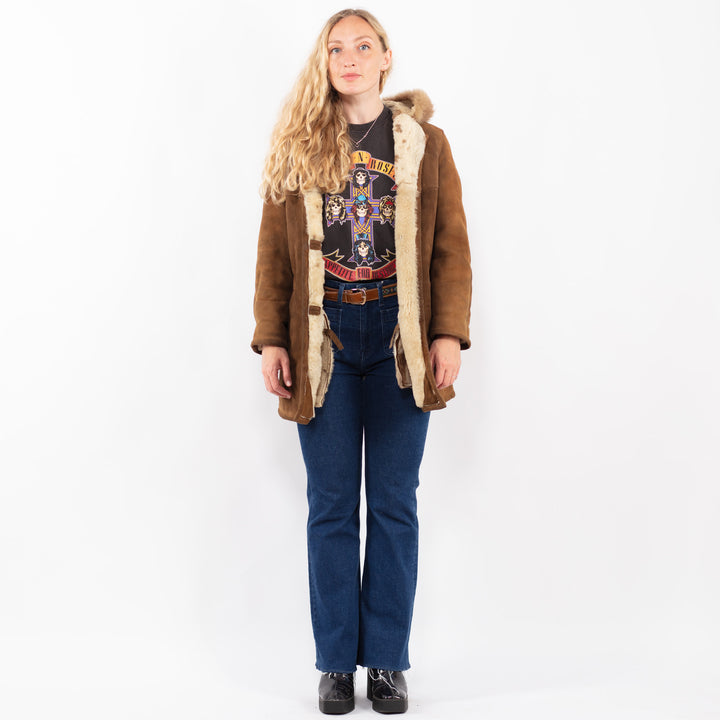 Vintage 70's Women Sheepskin Coat in BrownA0403