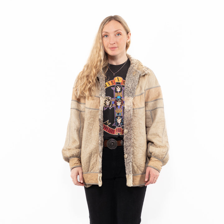 Vintage 80's Women Sheepskin in BeigeA0929